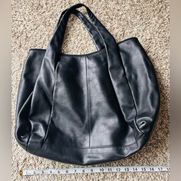 Ann Taylor Chic Large Black Purse or Tote with Double Handles, In & Out Pockets. - Picture 6 of 7